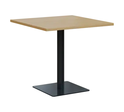 SQT 450 - 3 stůl hranlatý, deska 800x800 mm, síla 25 mm, trubková noha černá, javor horský